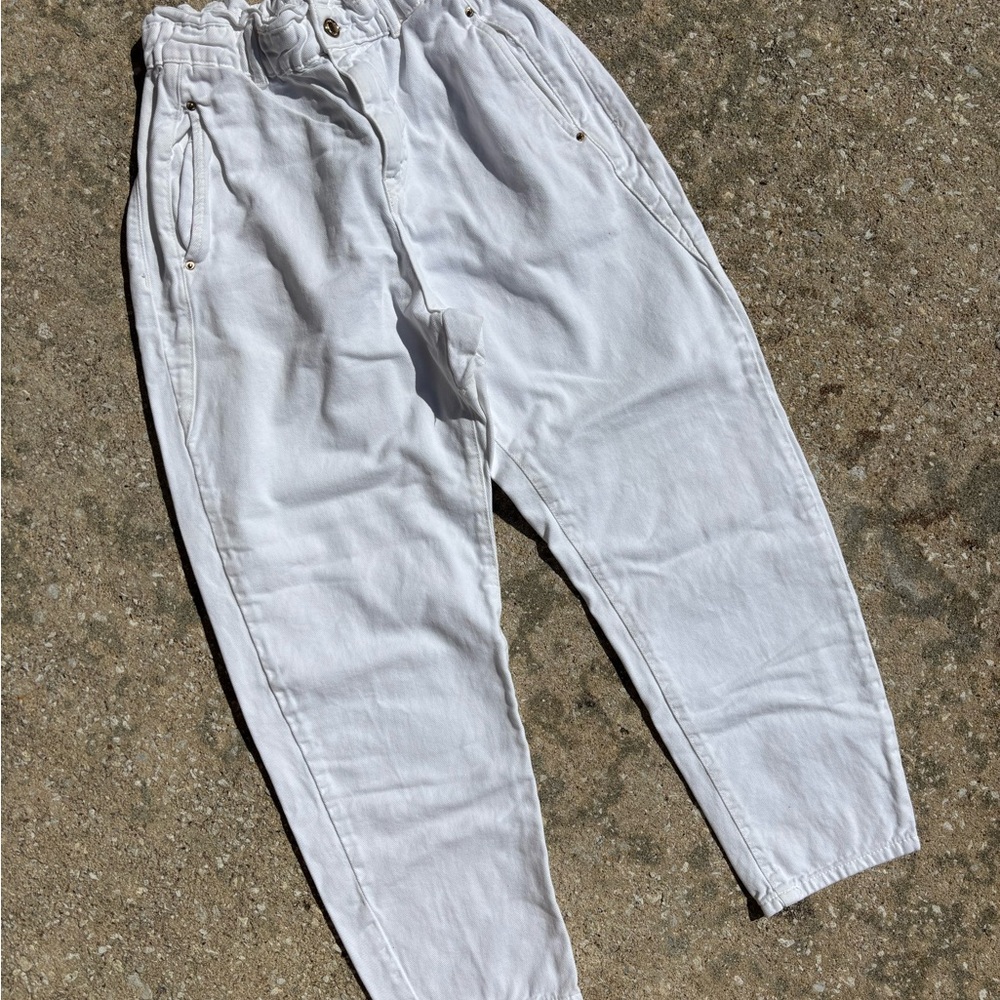 Zara White High-Waisted Pants